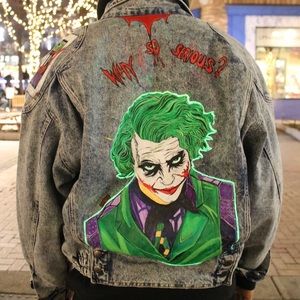 1980’s Levi Acidwash Jean Jacket Handpainted Joker